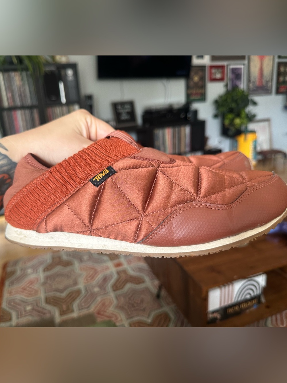 Teva ReEmber Quilted Slip-On Mules in Rust